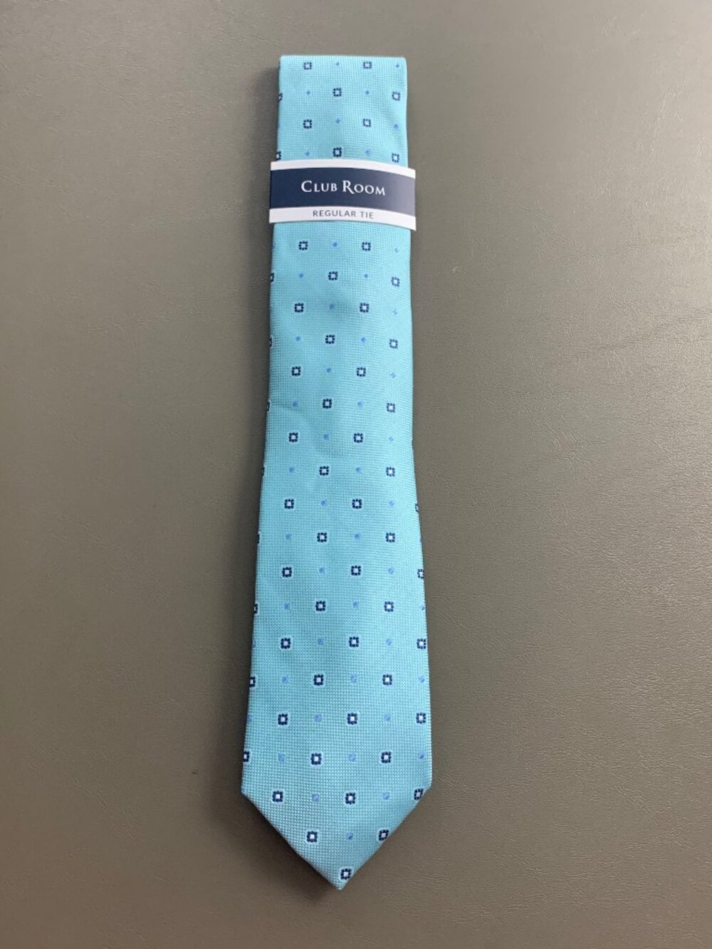 Club Room Men's 3'' 100% Polyester Neck Tie, Aqua Blue Trotts Medallion Neat, OS